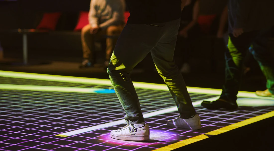 Augmented reality game floor