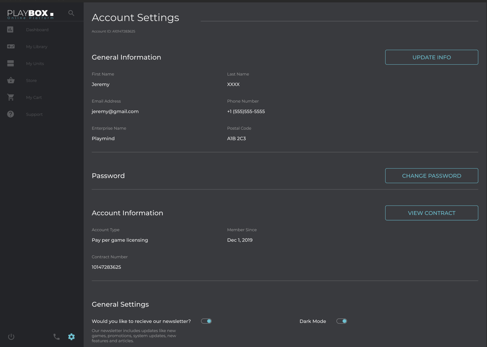 Account settings picture for the POP